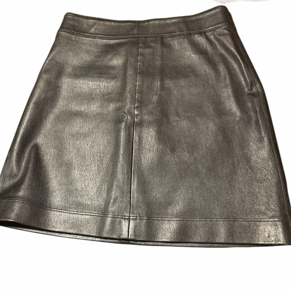 Helmut Lang 100% Lamb Leather Stretch Mini Black Soft Skirt 0 fits XS Small